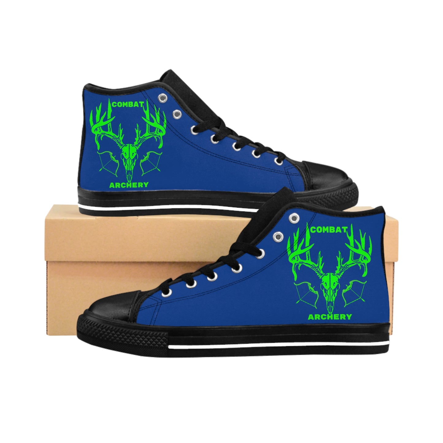 Combat Archery Classic Sneakers - Blue with Antlers Design