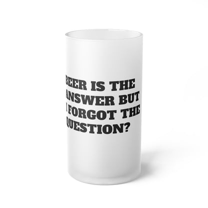 Frosted Glass Beer Mug: Unique Gift for Beer Lovers, Fun Party Accessory, Personalized Barware, Funny Quote Mug, Beer Drinking Gift