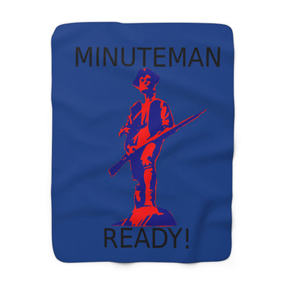 PATRIOTS STAY WARM!  Minuteman Ready Sherpa Fleece Blanket!!