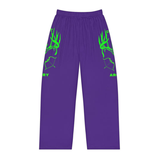 Cozy Women's Pajama Pants | AOP | Archery Combat Design, Sleepwear, Loungewear, Gifts for Archers, Purple Pajama Set