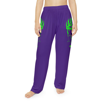 Cozy Women's Pajama Pants | AOP | Archery Combat Design, Sleepwear, Loungewear, Gifts for Archers, Purple Pajama Set