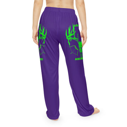 Cozy Women's Pajama Pants | AOP | Archery Combat Design, Sleepwear, Loungewear, Gifts for Archers, Purple Pajama Set