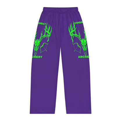 Cozy Women's Pajama Pants | AOP | Archery Combat Design, Sleepwear, Loungewear, Gifts for Archers, Purple Pajama Set