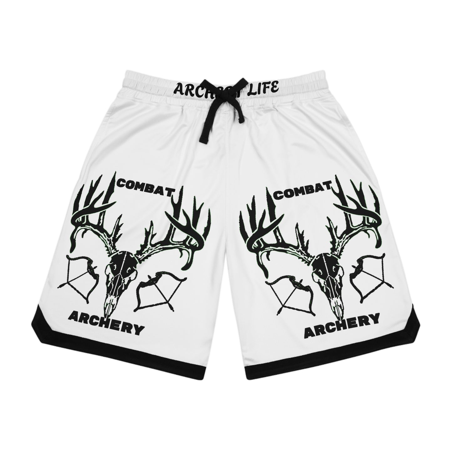 Combat Archery Basketball Rib Shorts - Red Athletic Wear for Sports Enthusiasts